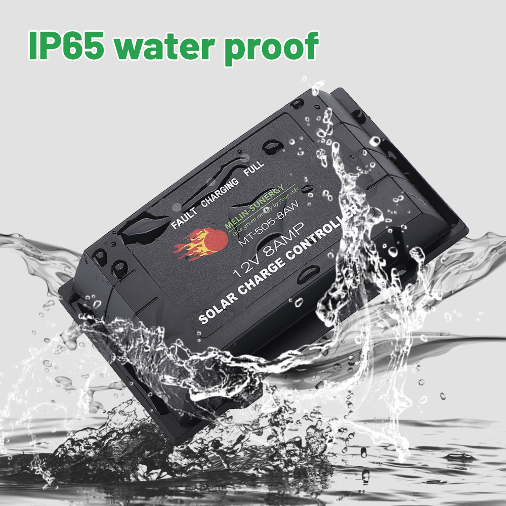 waterproof  solar controller 8a 12a intelligent pwm adjustable solar charge controllers 12v