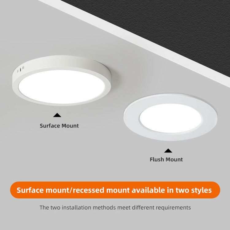 Factory Price Indoor Lighting Surface Recessed Mounted Slim Round Square Led Panel Light For Home Office Ceiling