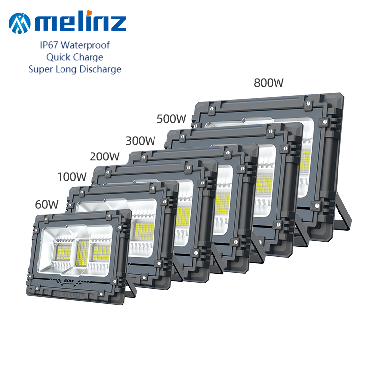 MELINZ Professional Waterproof Ip67 Exterior Flood Lighting 60W 100W 200W 300W 500W 800W LED Solar Light Flood