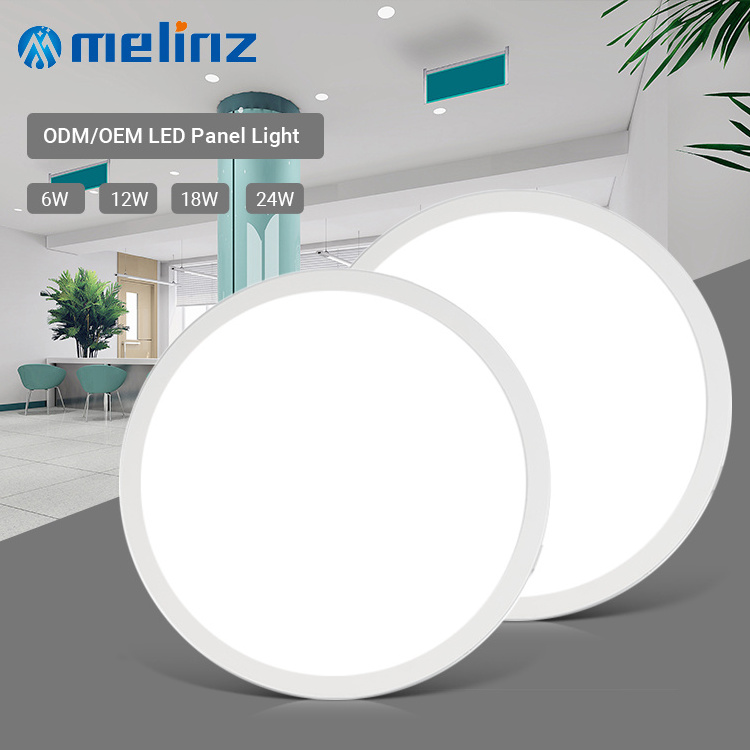 MELINZ Trending Style Ceiling Mounted Aluminum Ultra-thin Restaurant Down Lighting 6 12 18 24 W Led Panel Light