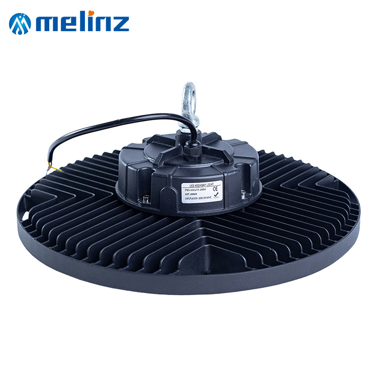 MELINZ Hot Product Warehouse Die-casting PC IP64 UFO Shape Black 100W 150W 200W High LED Bay Light