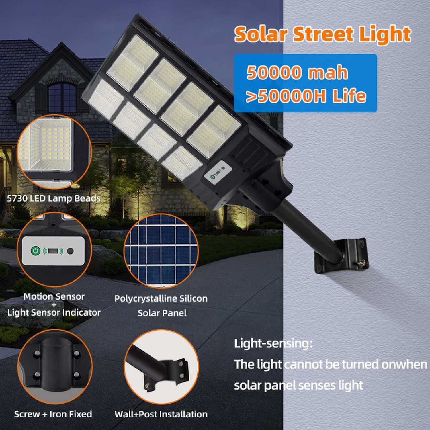 MELINZ Solar Street Light With Remote Control Outdoor IP65 Waterproof 300W 400W 500W Solar Street Light