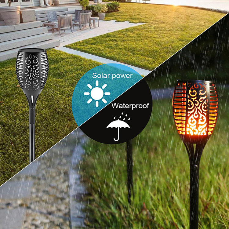 MELINZ Led Solar Garden Light Solar Lawn Lamp Ip65 Remote Control Waterproof Solar Lights For Gardens Flames