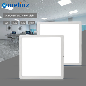 MELINZ Easy Installation Aluminum Light Led Panel Round Square Store 6W 12W 18W 24W Led Light Panel