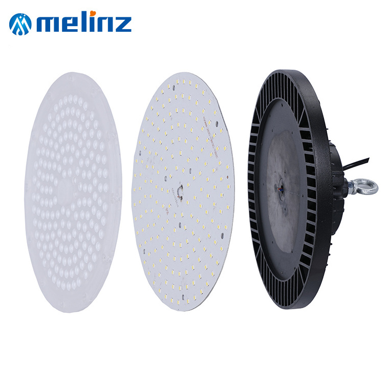 MELINZ Hot Product Warehouse Die-casting PC IP64 UFO Shape Black 100W 150W 200W High LED Bay Light