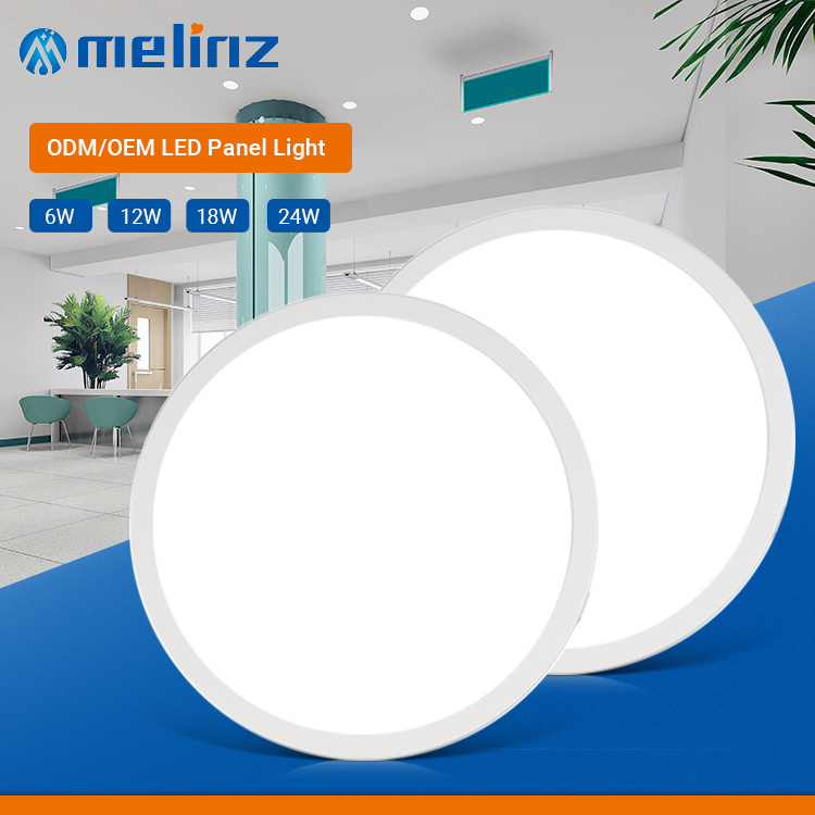 MELINZ Long Working Time Ultra-thin Eye-protection Anti-glare Indoor 6w 12w 18w 24w Led Panel Light