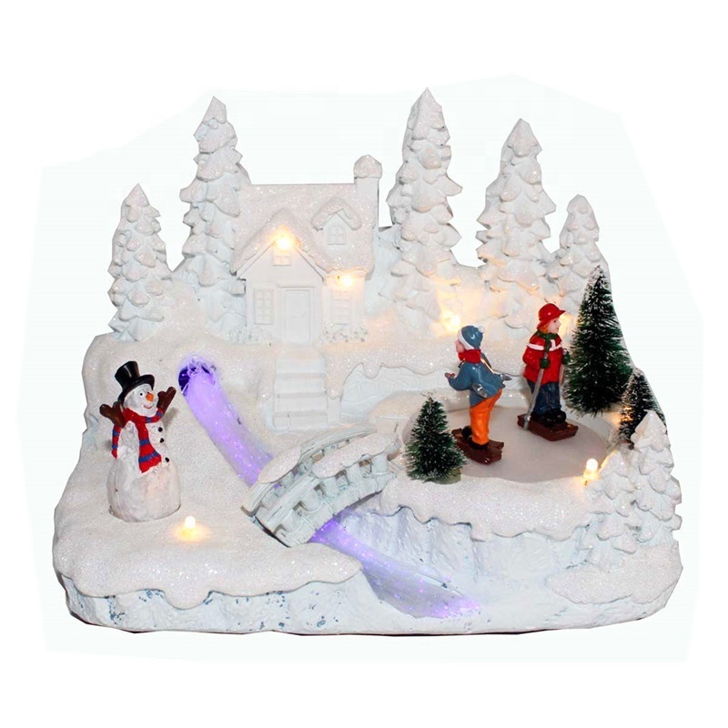 Light Up The Christmas Village Revolving Kids & Fibre Optic River Decorate Led Light For Window Scene Decoration