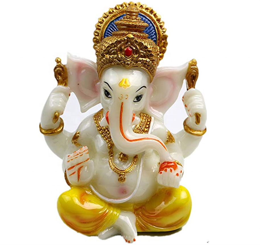 High Quality Resin Fengshui Ganesh Statue Hindu God Lord Ganesha Idol Indian Ganesh Sculpture Elephant Statue for Sale