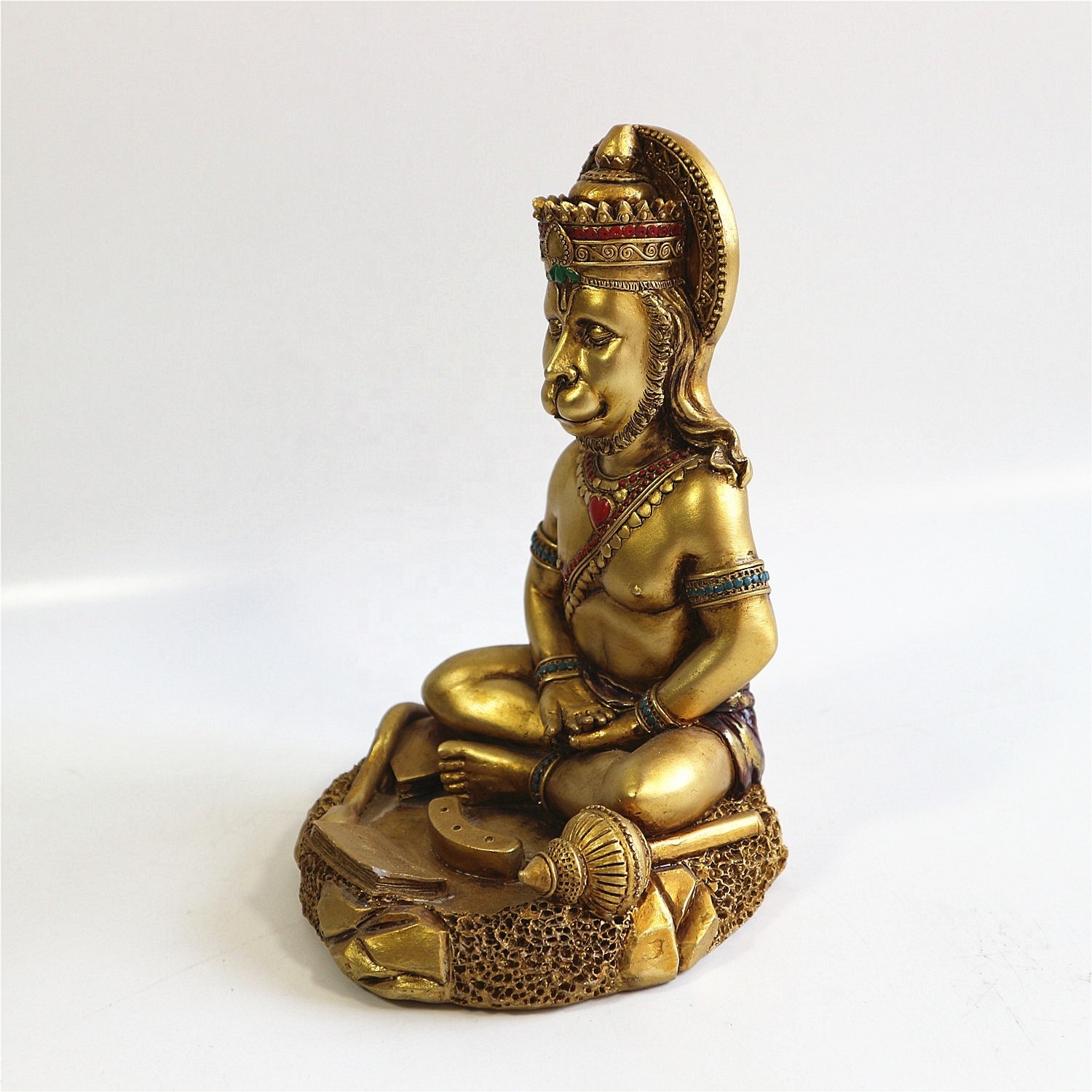 Wholesale Religious Crafts Polyresin Monkey Hindu God Hanuman Statue