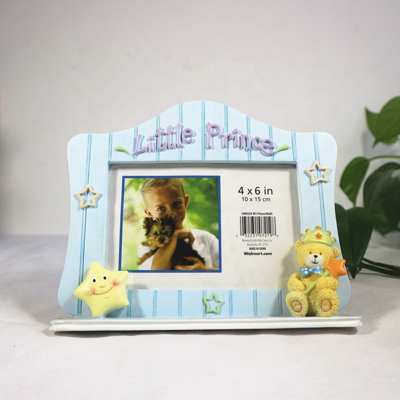 Wholesale Photo Frame Resin Picture Frame 3D Funny Teddy Bear Statue Square Shape Photo Frame for Kinds Present