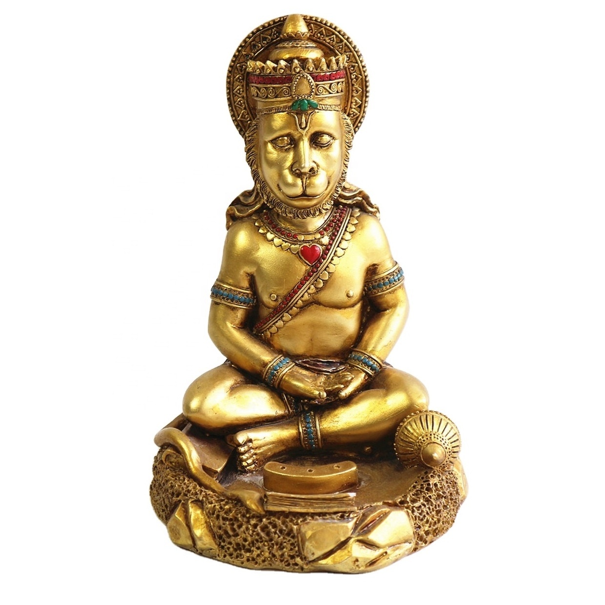 Wholesale Religious Crafts Polyresin Monkey Hindu God Hanuman Statue