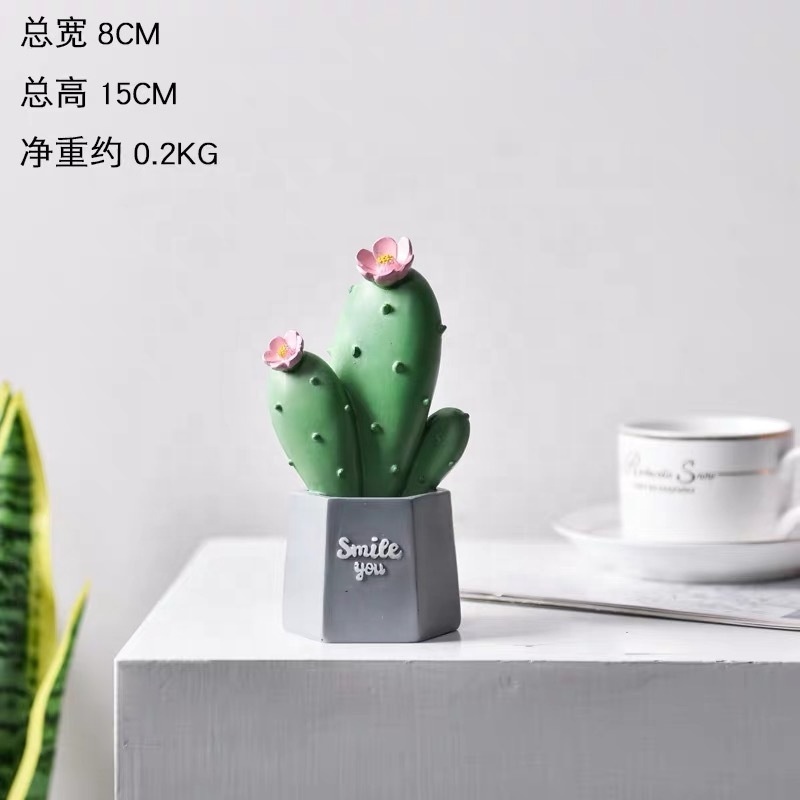 Nordic resin cactus handmade gift crafts home decor furnishings creative tabletop ornaments