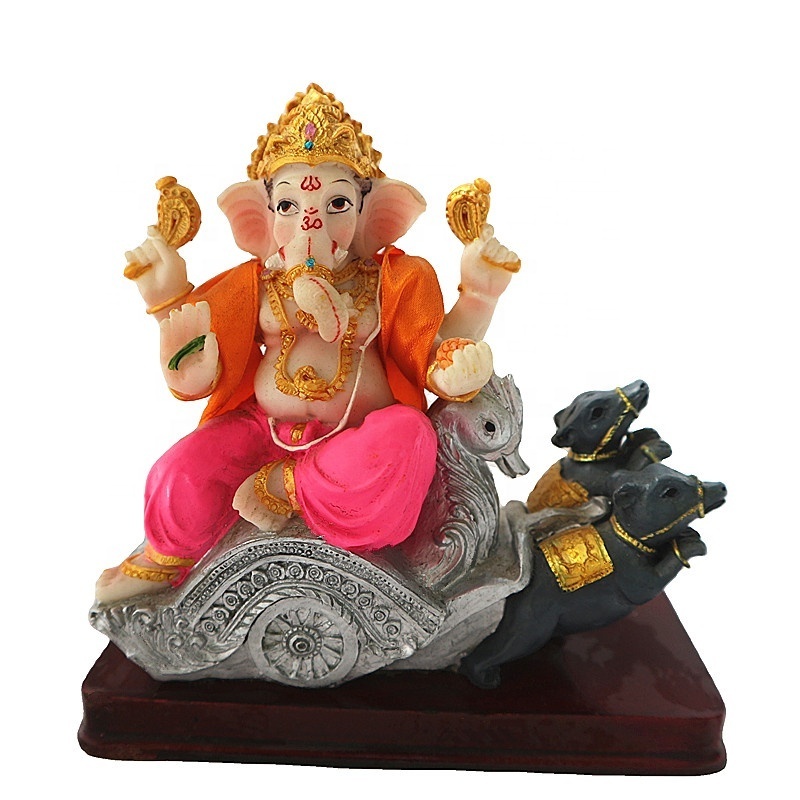 Lord Ganesha Statue Hindu Elephant God Statue Resin Sculpture Indian Ganesh Buddha Figurine Religious Items Hand Craft