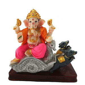 Lord Ganesha Statue Hindu Elephant God Statue Resin Sculpture Indian Ganesh Buddha Figurine Religious Items Hand Craft