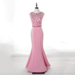 2019 China Factory Classic Floor-Length Satin Sleeveless Evening Dress