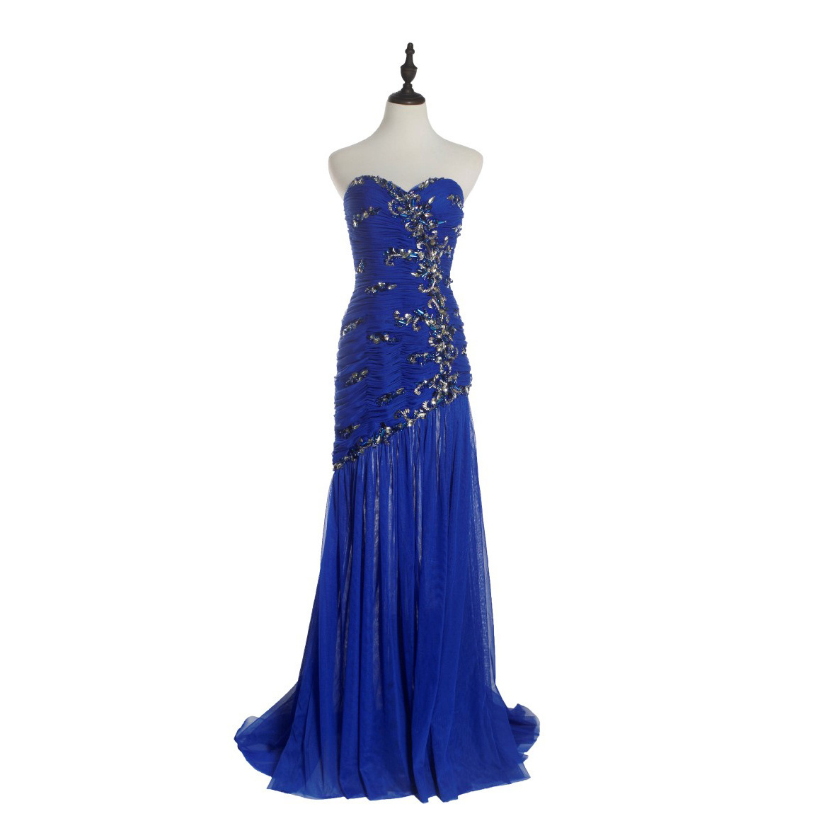 Formal blue party gown elegant mermaid style mother of bride evening dress