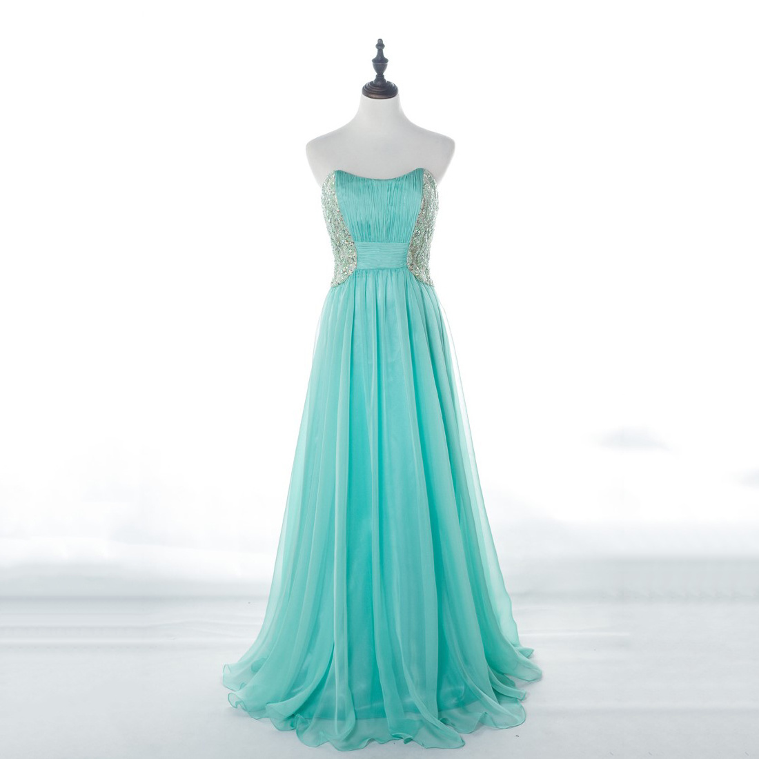 Beaded strapless a line elegant long prom gowns sexy evening dress women