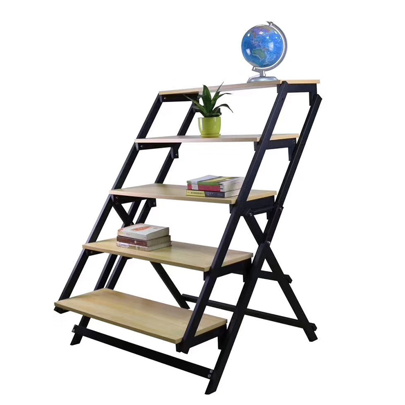 Rack Feet Legs Stool with Metal Customized Wooden Metal Multifunction 5 Tier Bookshelf Storage Cabinet Garden Console Table