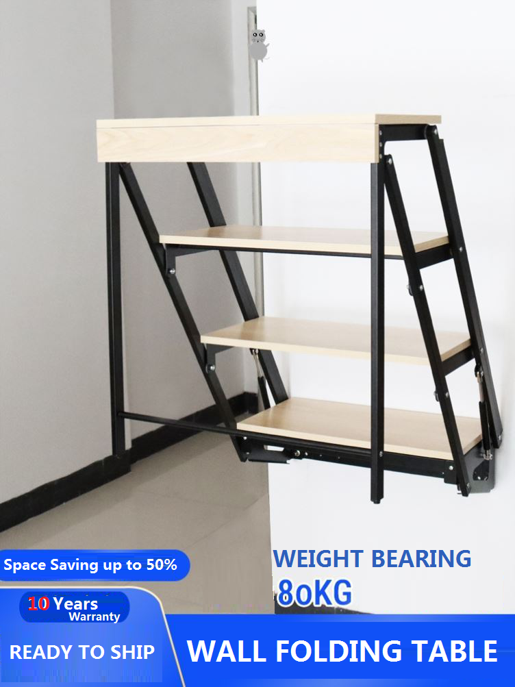 Free Standing Entry Room Storage Shoe Rack Organizer Space Saving Multifunction Wall Bracket Wood Dinning Folding Table