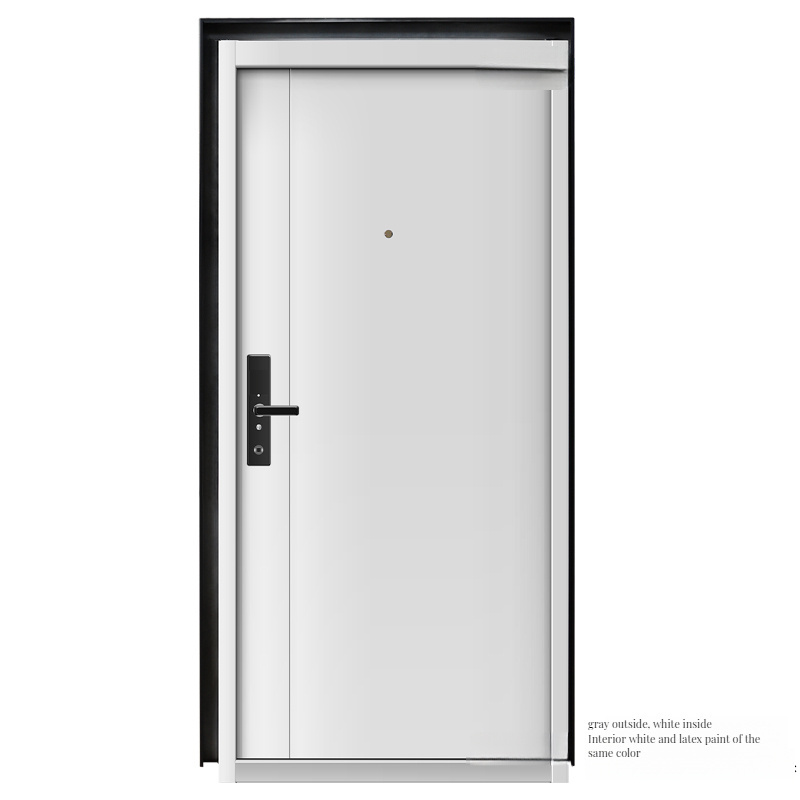 Two-color Class A Household Custom Entry Door Anti-theft Door with Smart Fingerprint Lock