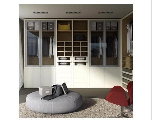 Factory customize stylish gloss lacquer color white walk in closet