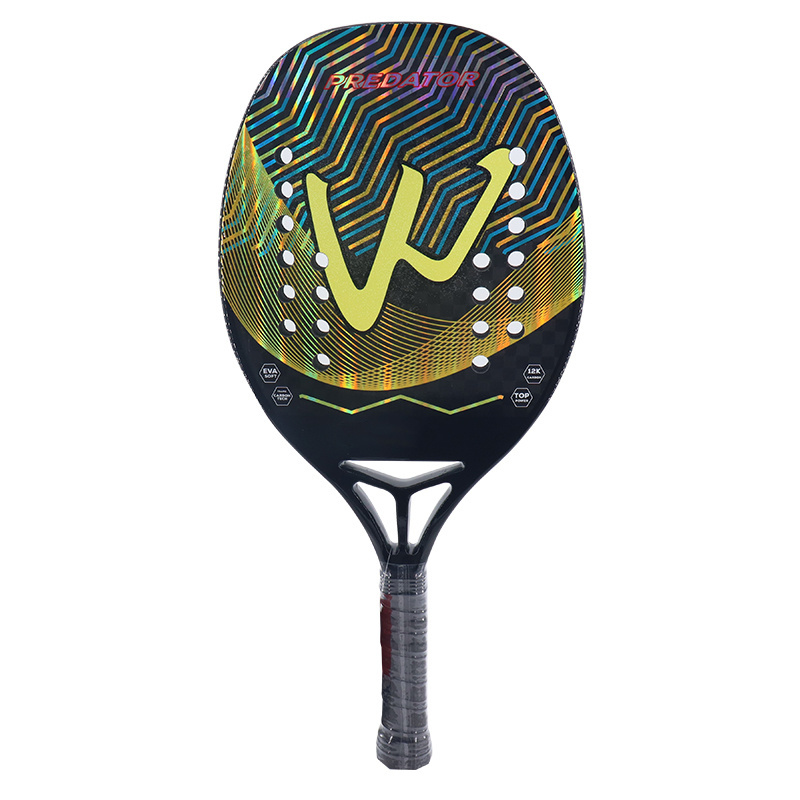 Customize Brand logo Carbon Fiber Surface With EVA Memory Foam Core Beach Tennis Racquets