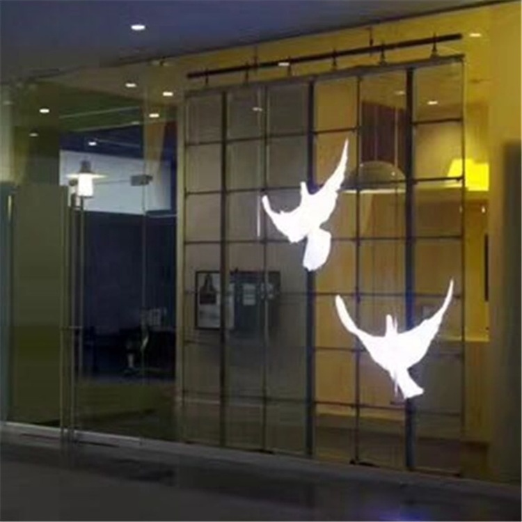 P3.91 indoor outdoor thin and light transparent glass led mesh curtain sign video screen