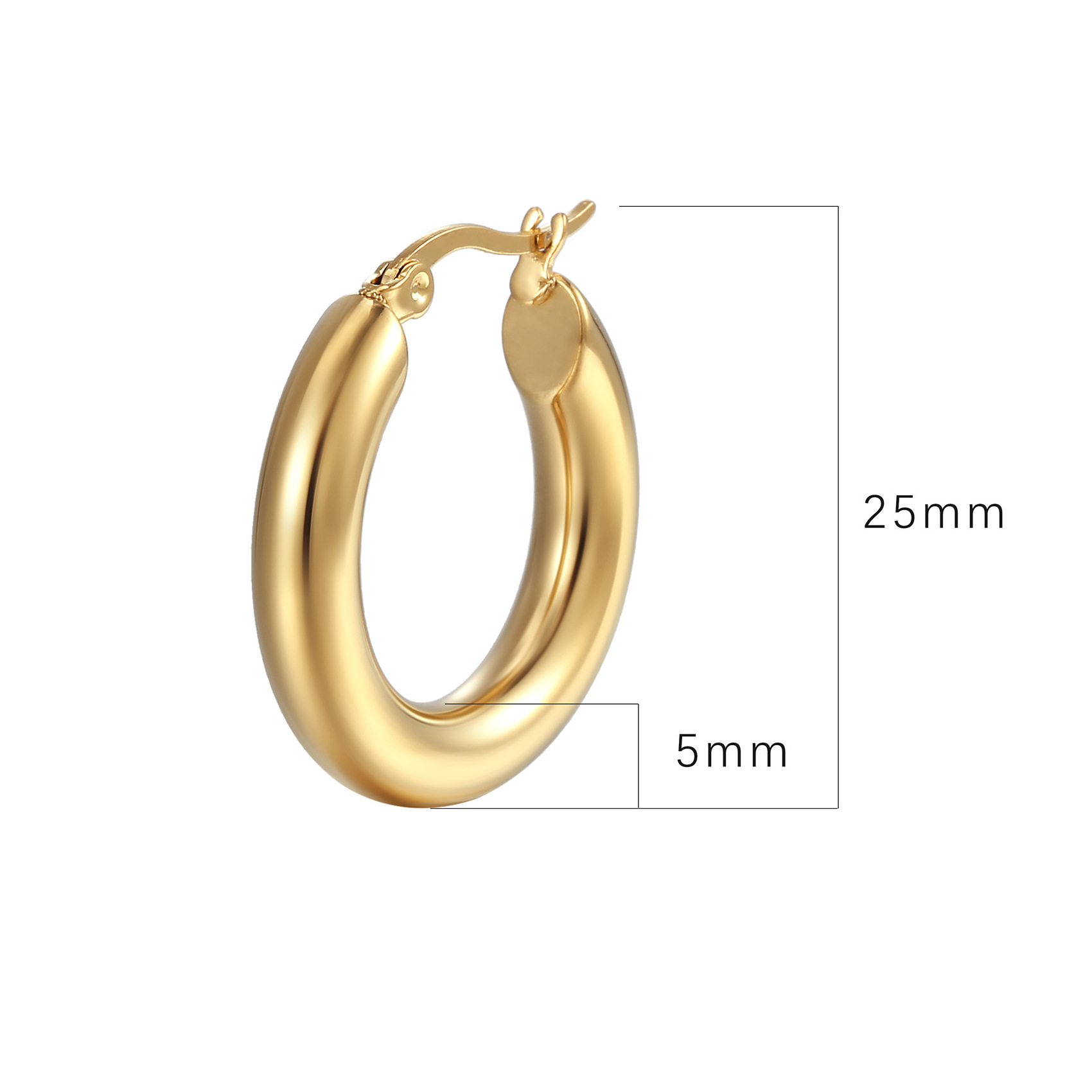 wholesale fashion jewelry hoop design earrings 18K Gold plated stainless steel  earrings hoops for women