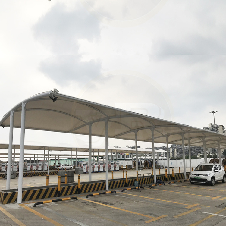 Jutent fireproof fabric cover tensile membrane structure car parking car awnings parking shed