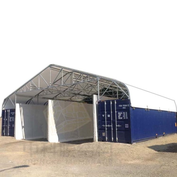 Low price pvc roof 20/40 foot shipping container canopy shelter container garage industry storage shelter carpack shed dome tent