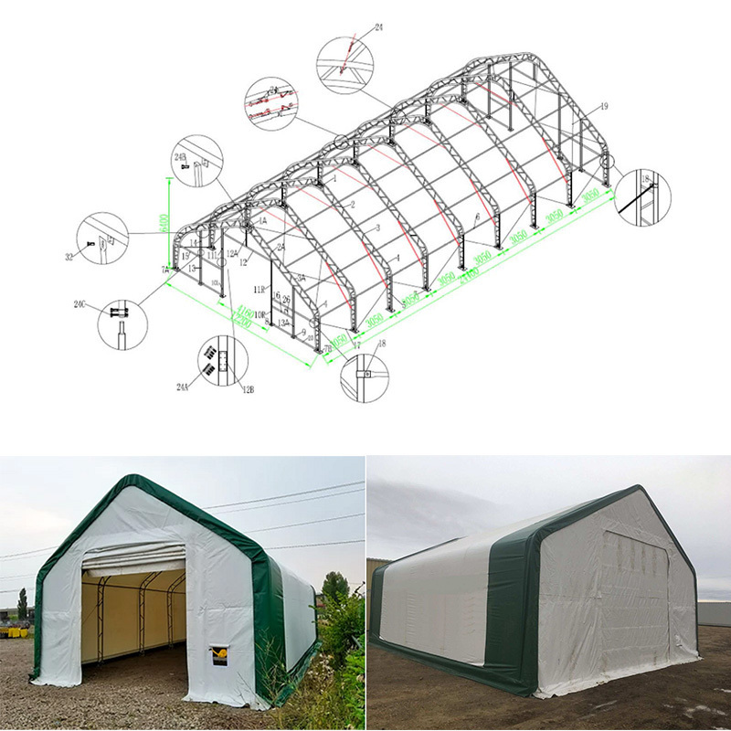 6mx6m livestock shelter portable cattle goat flower tent prefab farm animal shelters for horses dogs sheep with shelter roof