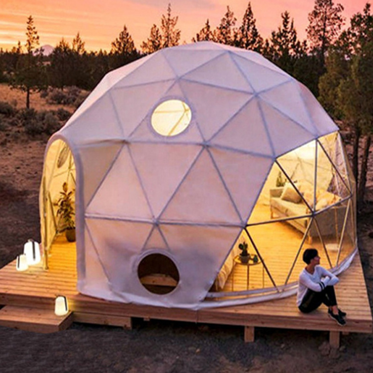 Cheap price waterproof pvc domes glamping geodesic prefab hotel mars fiberglass japan dome house kit