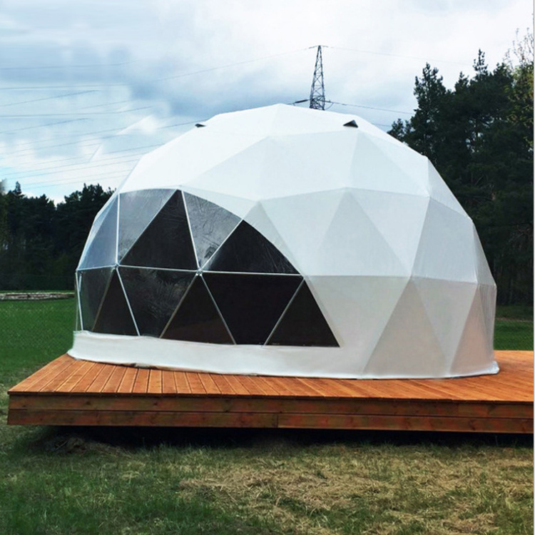 Cheap price waterproof pvc domes glamping geodesic prefab hotel mars fiberglass japan dome house kit