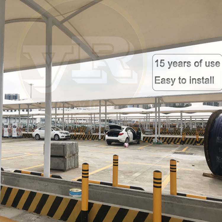 Jutent fireproof fabric cover tensile membrane structure car parking car awnings parking shed