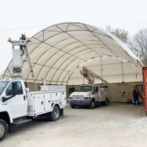 C4040 40ft portable storage shelter single truss steel dual truss container shelter frame dome shipping container shelter cover