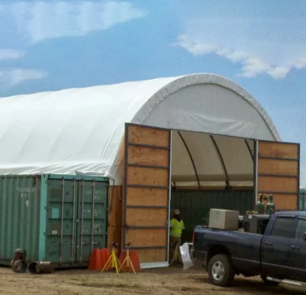 Canada western 4040 storm canopy tent tornado shelter steel peak roof shipping container roof top shelter dome cover