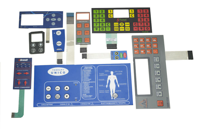 High Quality graphic overlay with tactile dome embossing buttons membrane switch keypad