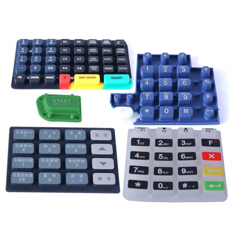 Custom silicone rubber numeric membrane keyboard color push button membrane switch