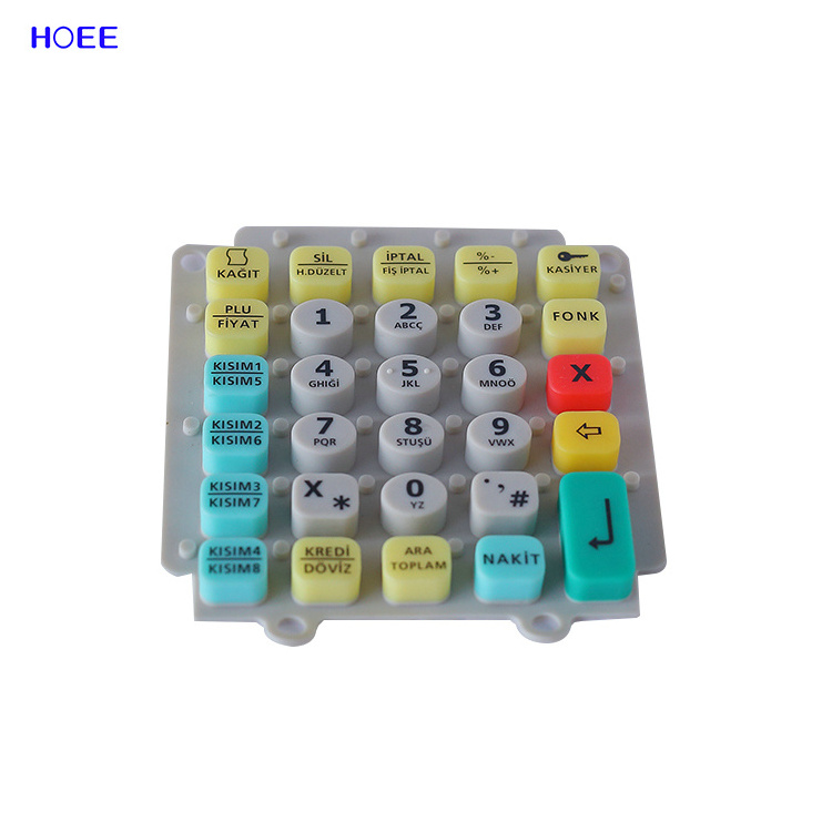 Custom silicone rubber numeric membrane keyboard color push button membrane switch