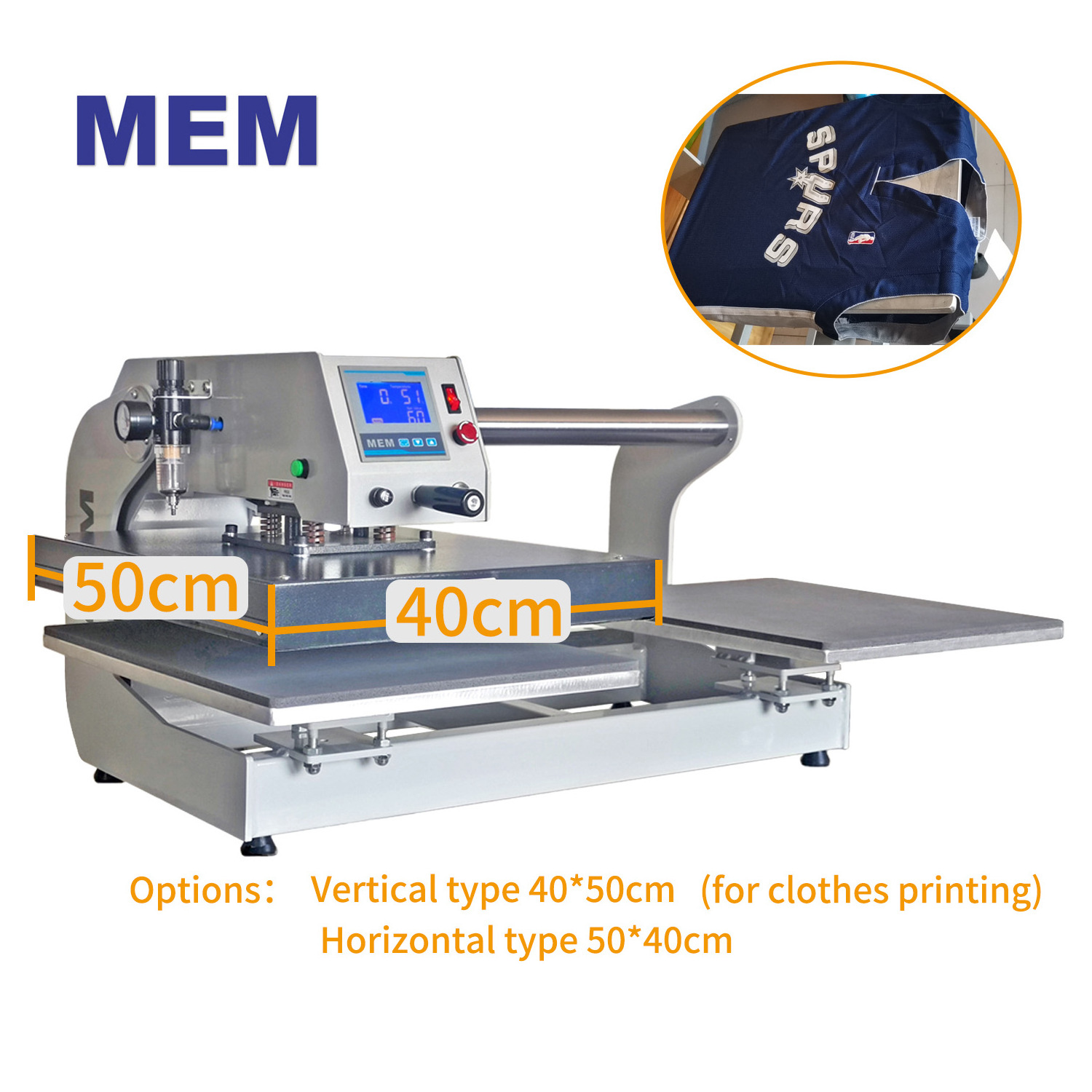 High Quality T shirt Printing Sublimation  Machine 16x20 40x50cm Semi Automatic Double Station Pneumatic Heat Press Machine