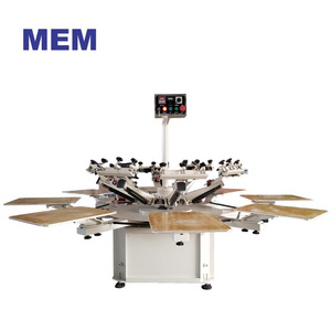 ZB-8 High Quality 8 Station Semi  Automatic Rotary T Shirt Silk Screen Printing Machine