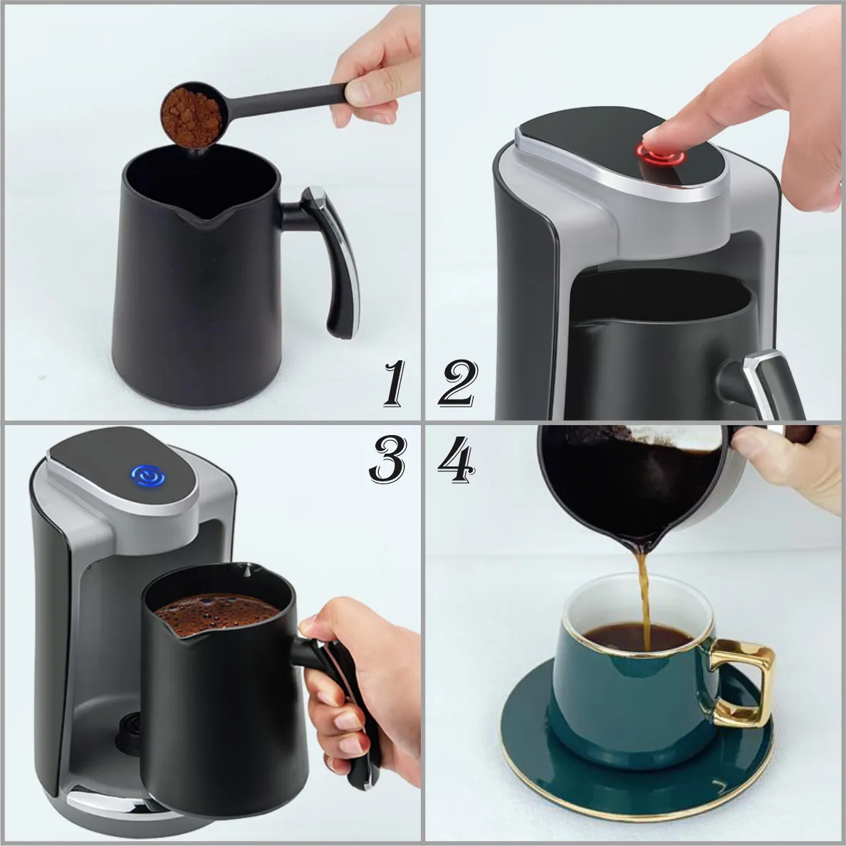 Mini Turkish Coffee Maker With Automatic Electric Coffee Pot Kettle