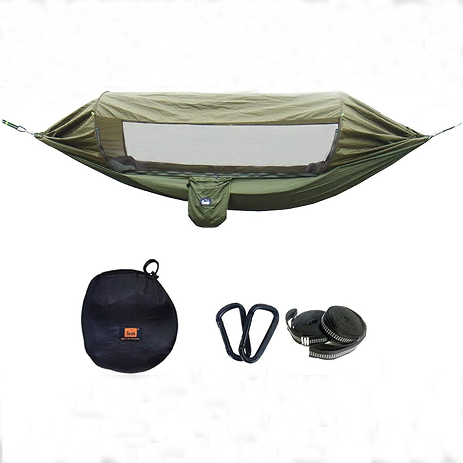 Sunshade Sleeping Swing Comfort Portable Parachute Outdoor Camping Camper Hammocks with Mosquito Net Cover