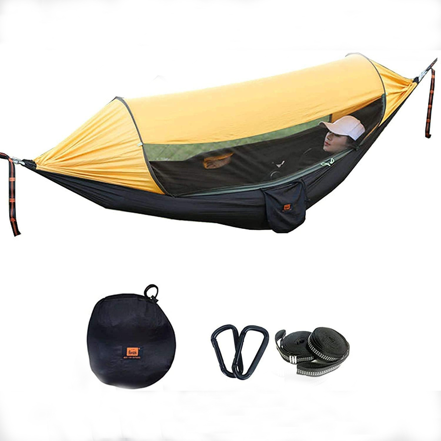 Sunshade Sleeping Swing Comfort Portable Parachute Outdoor Camping Camper Hammocks with Mosquito Net Cover