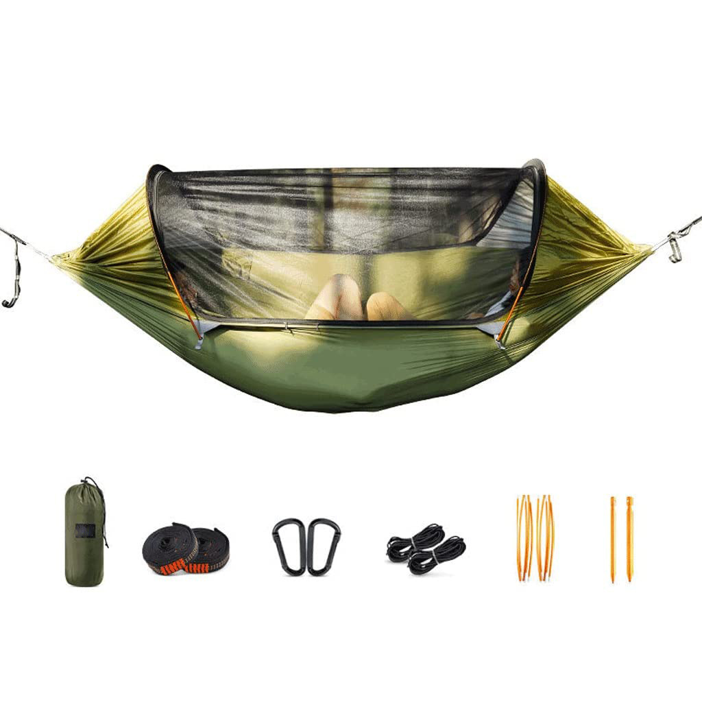 Outdoor Hiking Camping Parachute Portable Large Hammock with Mosquito Net Ultralight Hanging Hammocks Tree Straps Swing Bed