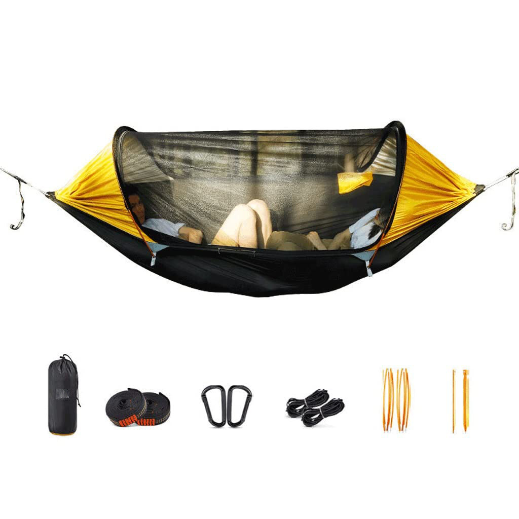 Outdoor Hiking Camping Parachute Portable Large Hammock with Mosquito Net Ultralight Hanging Hammocks Tree Straps Swing Bed