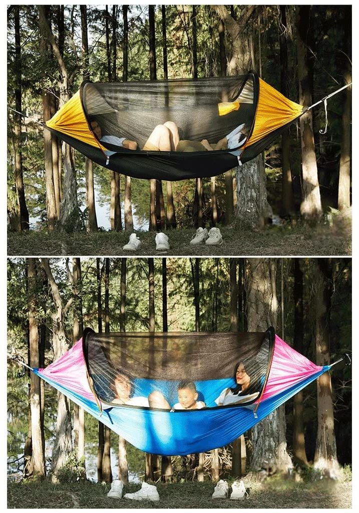 Outdoor Parachute Durable Portable Large Camping Hammock with Mosquito Net Tree Straps Swing Bed Ultralight Hanging Hammocks