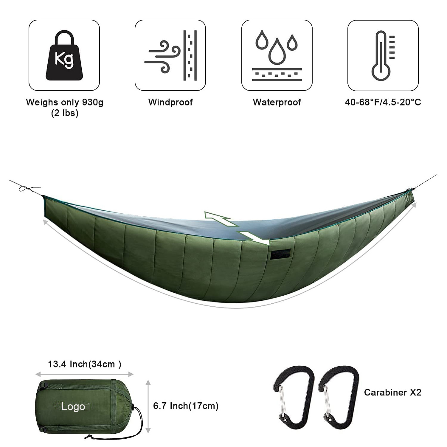 Outdoor Portable Warm 4 Season Winter Under Quilt Hammock tent swing Bed haven Camping Hammocks Underquilt Pop-up blanket