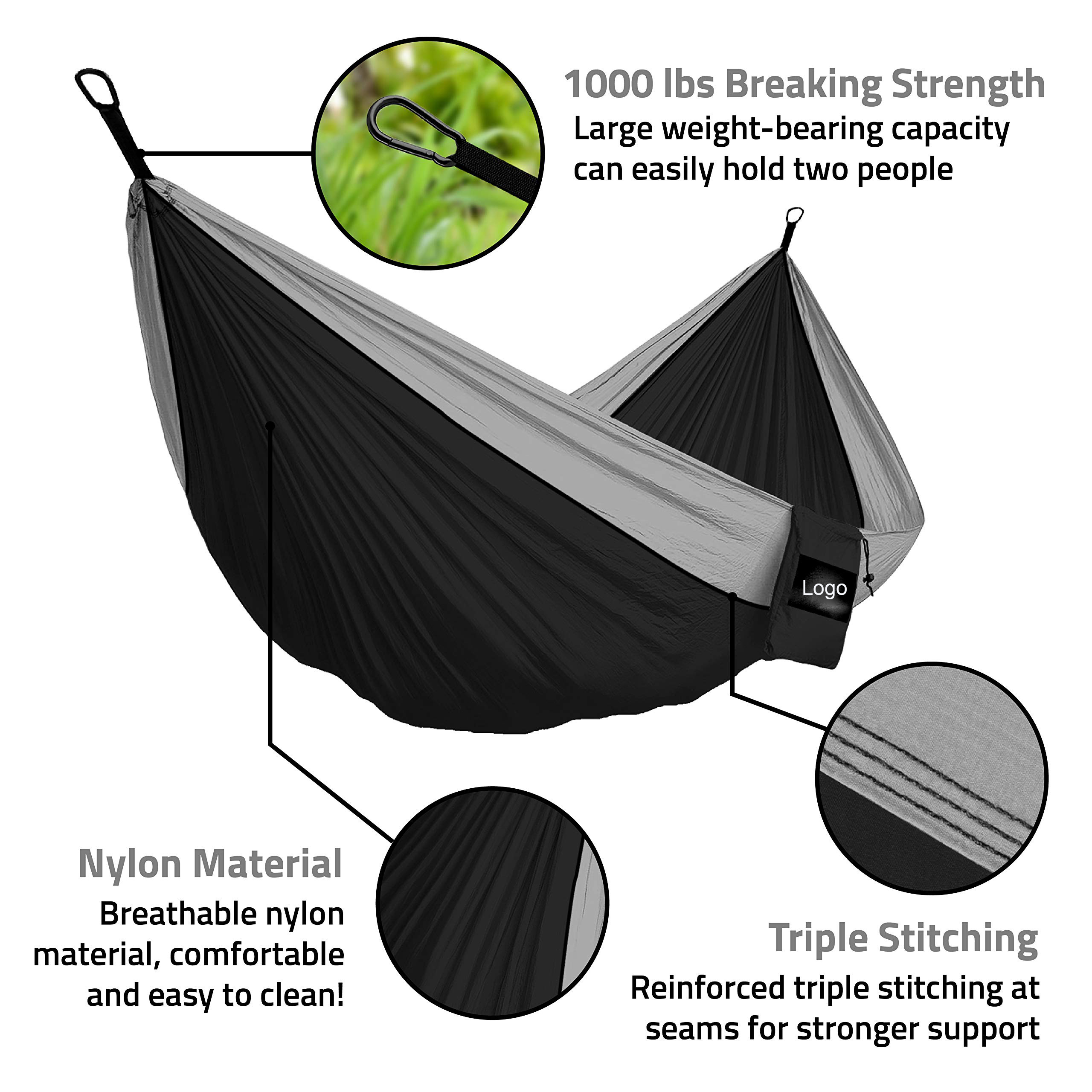 Custom Ultralight  Camping Hammock with tree Straps Portable Outdoor Hamacas swing 2 Person Flat haven tent Travel Hammocks