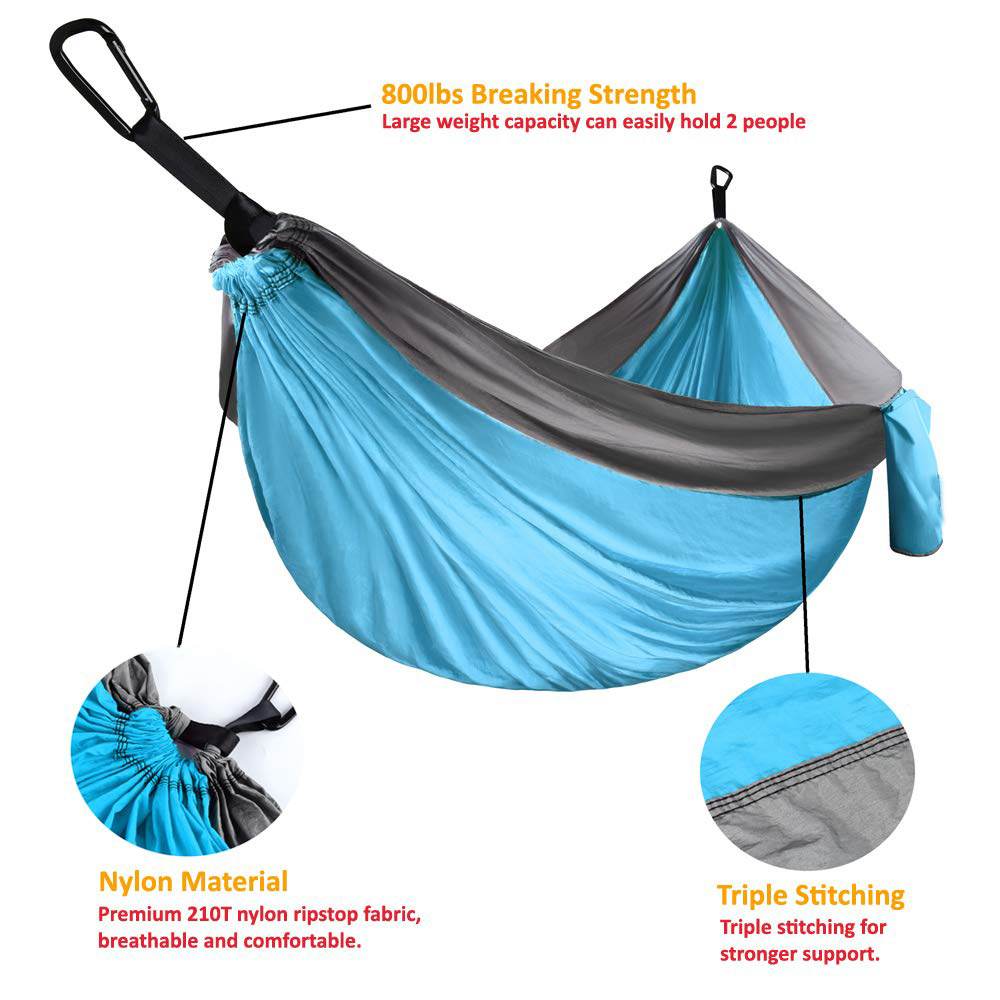 Nylon Portable swing Ultralight  Custom Logo Printing Hammock Hamacas Tent  Outdoor Camping Hiking Travel backpacking straps